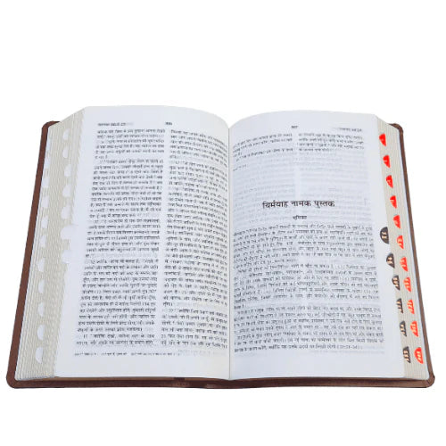 Hindi Bible | with Thumb Index | Brown Color Bound | Amity Edition