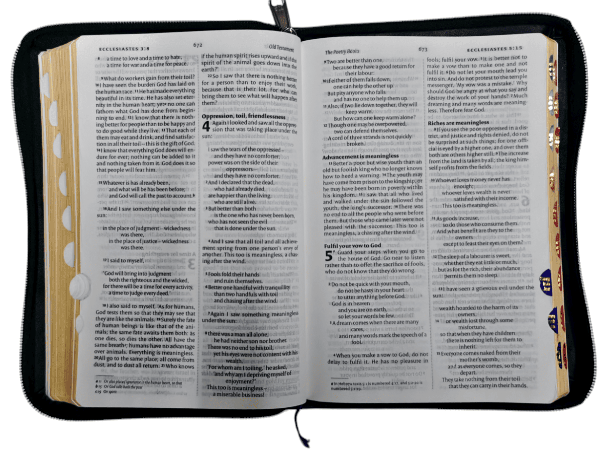 "NIV English Bible with Zip Cover – Premium Quality and Durable Design"