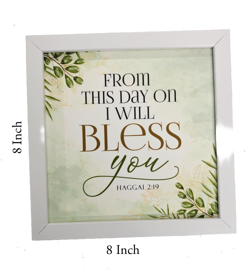 English Bible Verse Frame Board – 8x8 Inch Size, Top-Quality Design