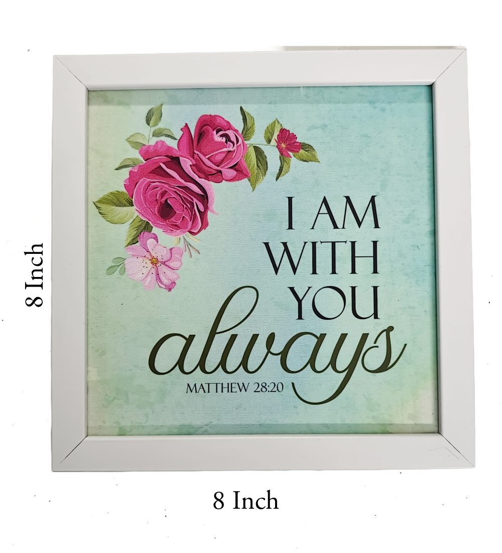 English Bible Verse Frame Board – 8x8 Inch Size, Top-Quality Design