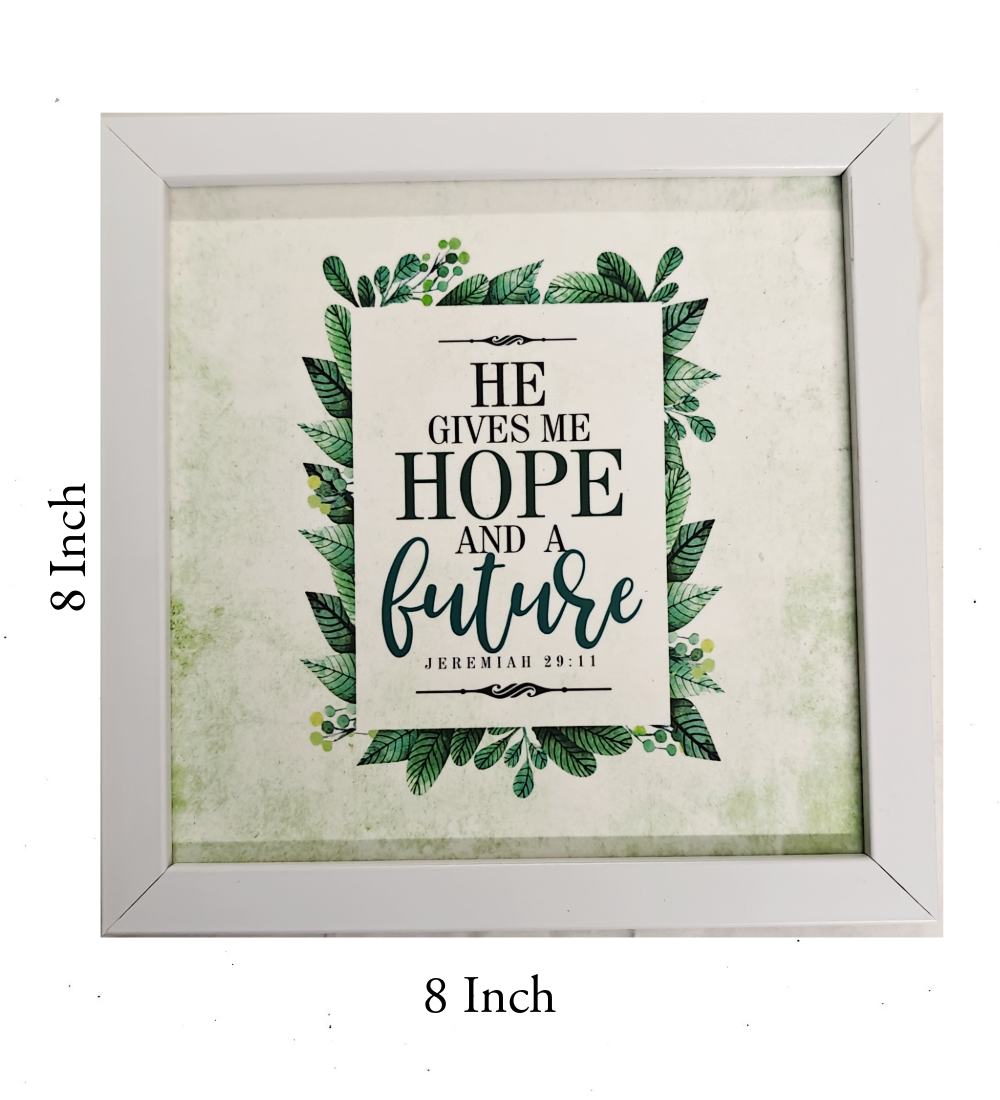 English Bible Verse Frame Board – 8x8 Inch Size, Top-Quality Design