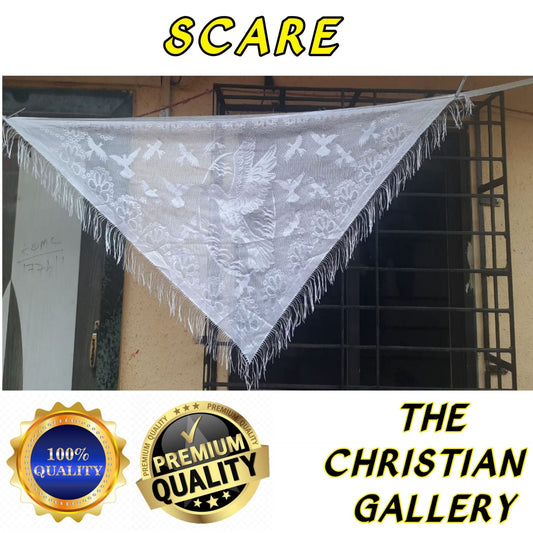 Christian Church Scarf | Ladies Scarf | Tragal Shape Scarf | White Color