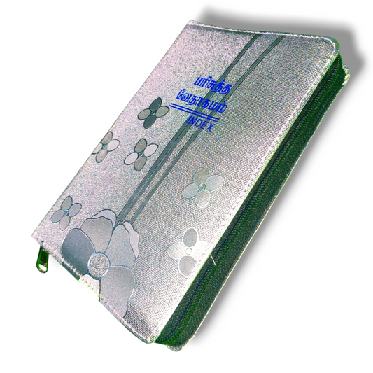 Tamil Bible With Thumb Index | Sliver Color Cover With Zip | New Edition | Compact Size