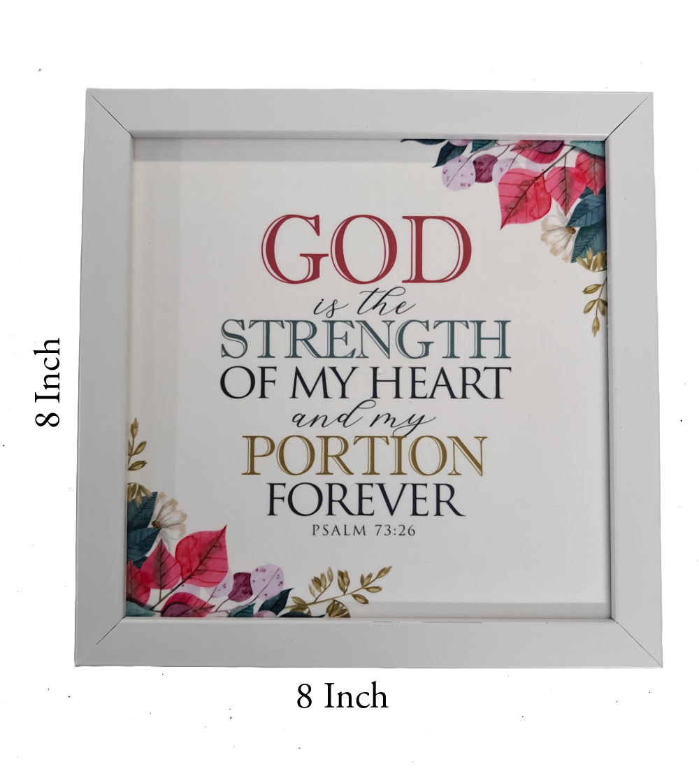 English Bible Verse Frame Board – 8x8 Inch Size, Top-Quality Design