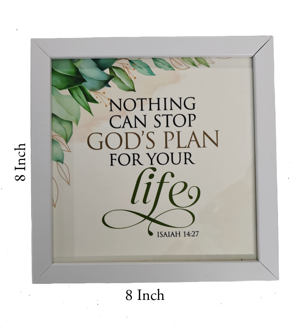 English Bible Verse Frame Board – 8x8 Inch Size, Top-Quality Design