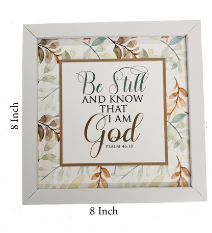 English Bible Verse Frame Board – 8x8 Inch Size, Top-Quality Design