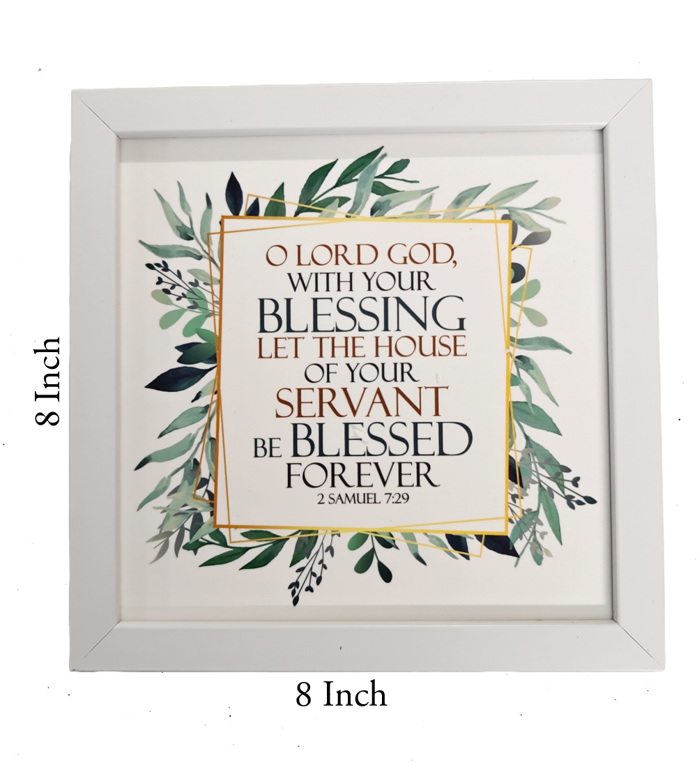 English Bible Verse Frame Board – 8x8 Inch Size, Top-Quality Design