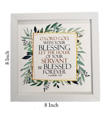 English Bible Verse Frame Board – 8x8 Inch Size, Top-Quality Design