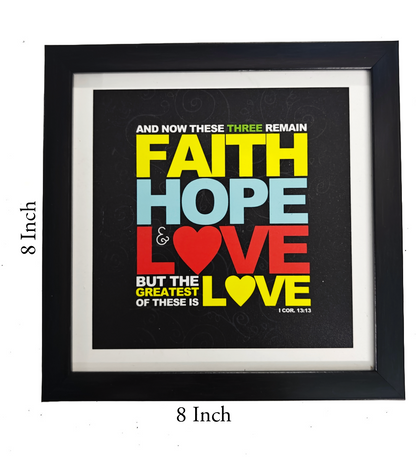 English Bible Verse Frame Board – 8x8 Inch Size, Top-Quality Design