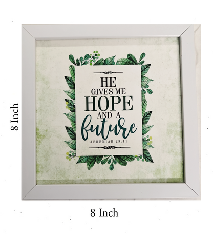 English Bible Verse Frame Board – 8x8 Inch Size, Top-Quality Design