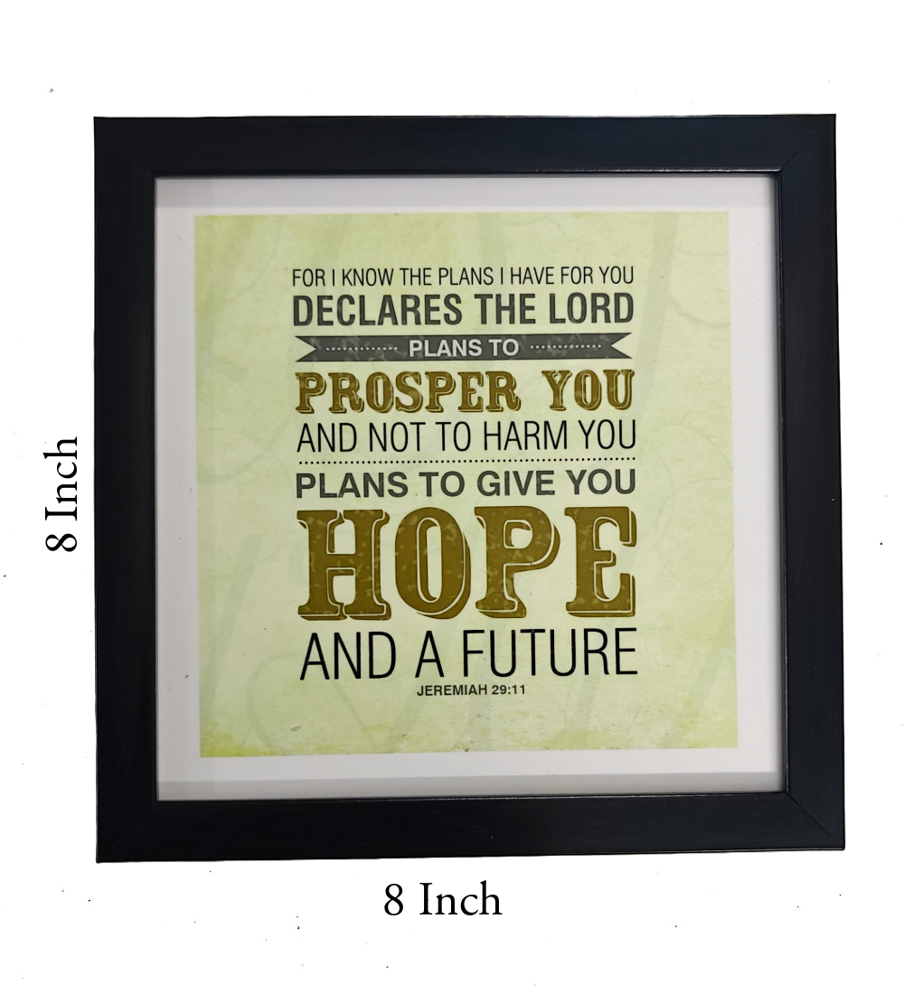 English Bible Verse Frame Board – 8x8 Inch Size, Top-Quality Design