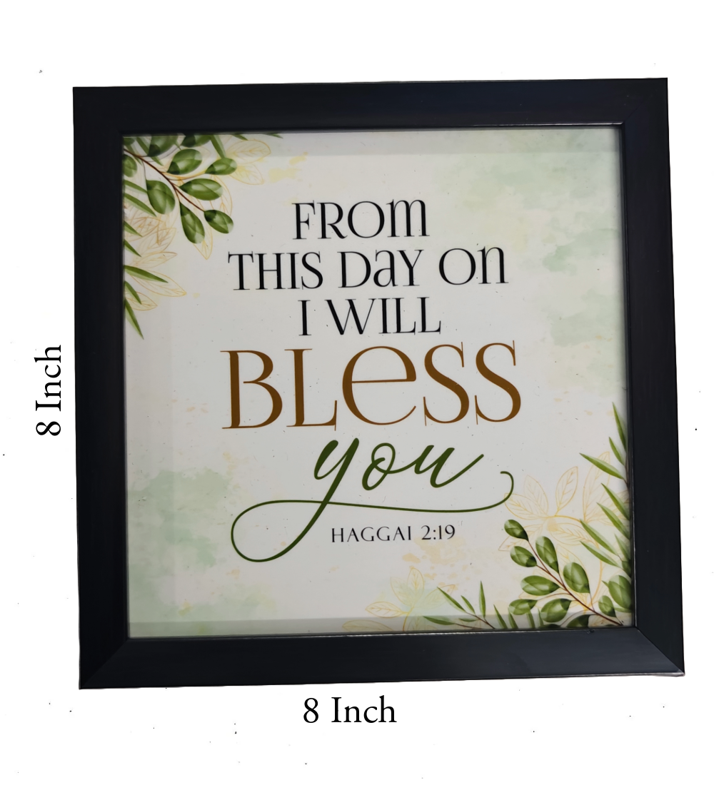English Bible Verse Frame Board – 8x8 Inch Size, Top-Quality Design