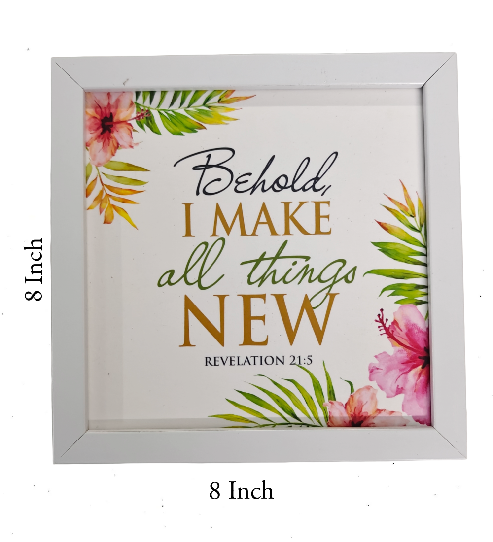 English Bible Verse Frame Board – 8x8 Inch Size, Top-Quality Design