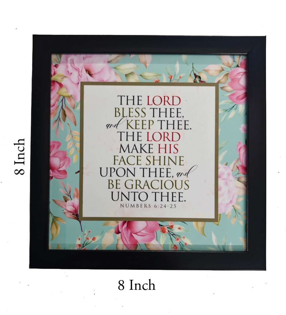English Bible Verse Frame Board – 8x8 Inch Size, Top-Quality Design
