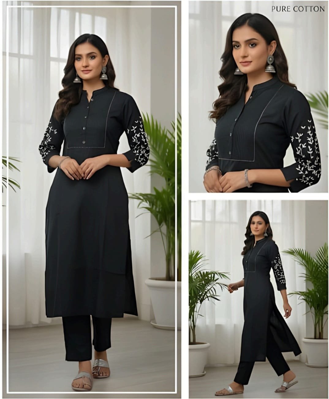 Elegant Pure Dabhu Cotton Set – Effortless Class in dark olive green elegant pure dabhu cotton set – effortless class in dark olive green