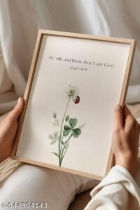 be still and know wall art – psalm 46:10 | christian botanical print