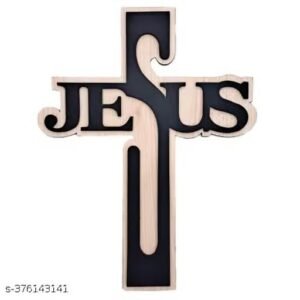 modern wooden jesus cross wall hanging – laser cut christian wall art, jesus cross home decor, prayer room decoration, religious gift
