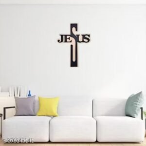 modern wooden jesus cross wall hanging – laser cut christian wall art, jesus cross home decor, prayer room decoration, religious gift