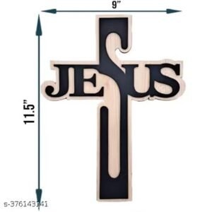 modern wooden jesus cross wall hanging – laser cut christian wall art, jesus cross home decor, prayer room decoration, religious gift