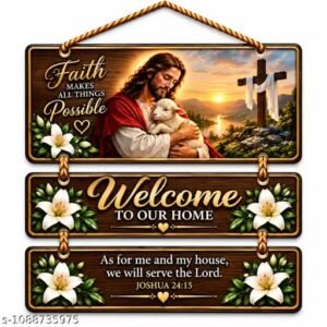 jesus loves you wooden wall hanging | christian wall art for home, living room, bedroom & prayer room decor | religious gift