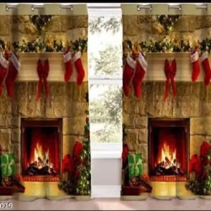 christmas digital printed 3d curtain for home decor | festive christmas window curtain for living room, bedroom, hall & office | 1 piece