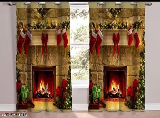 christmas digital printed 3d curtain for home decor | festive christmas window curtain for living room, bedroom, hall & office | 1 piece christmas digital printed 3d curtain for home decor | festive christmas window curtain for living room, bedroom, hall & office | 1 piece