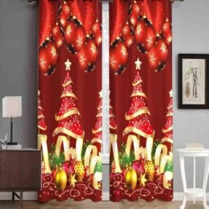 gyanti christmas 3d digital printed curtain for living room, bedroom, hall & office | festive home decor curtain (1 piece)