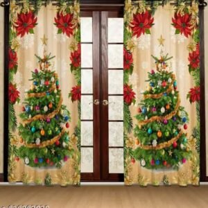 gyanti christmas 3d digital printed curtain for living room, bedroom, hall & office decoration (1 piece)