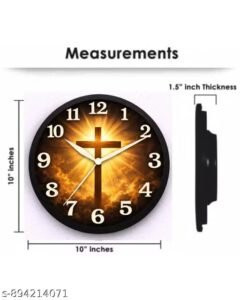 divine cross radiance wall clock | christian religious decorative wall clock for home, living room, bedroom & prayer room
