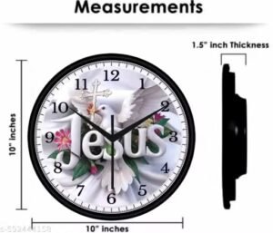 white pigeon jesus christ wall clock | christian religious decorative clock for home, living room, bedroom & prayer room
