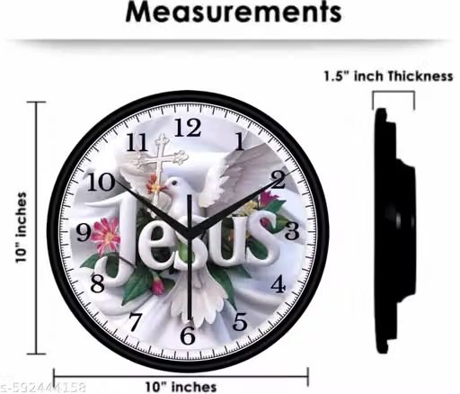 white pigeon jesus christ wall clock | christian religious decorative clock for home, living room, bedroom & prayer room white pigeon jesus christ wall clock | christian religious decorative clock for home, living room, bedroom & prayer room