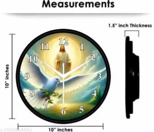 holy spirit dove jesus christ wall clock 25 x 25 cm | gold antique christian religious decorative clock for home, living room & office