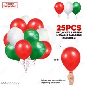 zyozi christmas party decoration set of 37 pieces | festive banner, balloons, cake and cupcake toppers | red, green & white xmas party supplies for home decoration