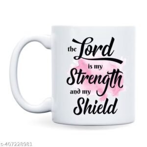 the lord is my strength bible verse printed coffee mug | inspirational christian quote mug | religious gift for men, women, family & friends