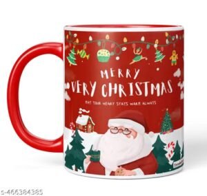 dojabeauty by trendoprint merry christmas printed coffee mug 350ml with sipper water bottle 600ml | christmas gift set for kids, boys, girls & loved ones
