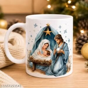 desitukk baby jesus holy family printed ceramic coffee mug 350ml | religious christmas gift for family, friends and loved ones | pack of 1