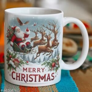 christmas printed ceramic coffee mug | merry christmas festive tea and coffee cup | holiday gift for family, friends and loved ones