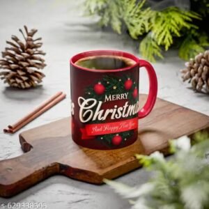 merry christmas red ceramic coffee mug, crmug 19 | festive christmas gift mug for family, friends and coffee lovers