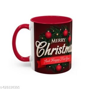 merry christmas red ceramic coffee mug, crmug 19 | festive christmas gift mug for family, friends and coffee lovers
