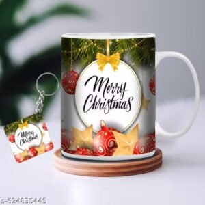 giftweb merry christmas printed ceramic coffee mug, 325 ml | festive holiday gift for family, friends and coffee lovers