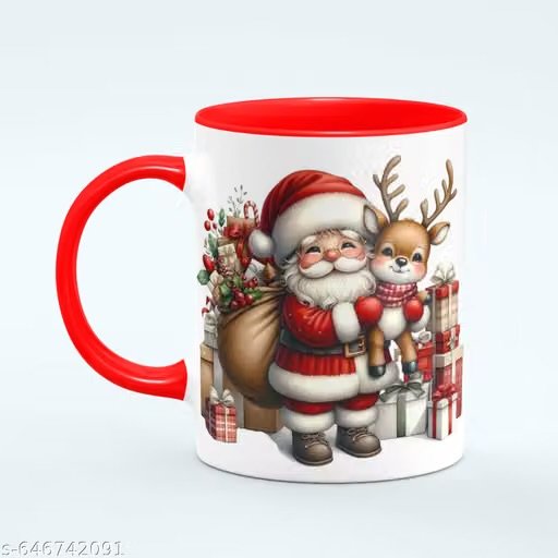 christmas printed white ceramic coffee mug, 330 ml, model 015 | festive christmas gift for family, friends and coffee lovers christmas printed white ceramic coffee mug, 330 ml, model 015 | festive christmas gift for family, friends and coffee lovers