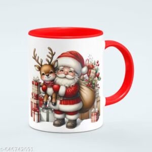 Christmas Printed White Ceramic Coffee Mug, 330 ml, Model 015 | Festive Christmas Gift for Family, Friends and Coffee Lovers christmas printed white ceramic coffee mug, 330 ml, model 015 | festive christmas gift for family, friends and coffee lovers