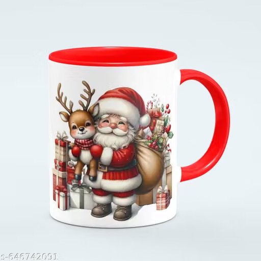 christmas printed white ceramic coffee mug, 330 ml, model 015 | festive christmas gift for family, friends and coffee lovers christmas printed white ceramic coffee mug, 330 ml, model 015 | festive christmas gift for family, friends and coffee lovers