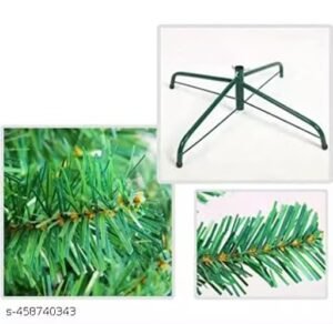 artificial christmas tree 5 feet tall with metal stand, festive decorative tree for home, office, living room and christmas celebrations
