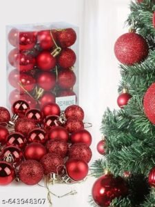 ks pack of 24 red christmas tree ornaments, 3.8 cm plastic hanging balls for christmas tree decoration, home, office, church and festive decor