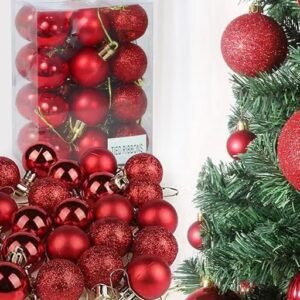 ks pack of 24 red christmas tree ornaments, 3.8 cm plastic hanging balls for christmas tree decoration, home, office, church and festive decor