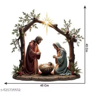 Decor Kraft Jesus Birth Holy Night Nativity Scene Wall Sticker | Christmas Reindeer Wall Decal for Home, Living Room & Festive Decoration decor kraft jesus birth holy night nativity scene wall sticker | christmas reindeer wall decal for home, living room & festive decoration