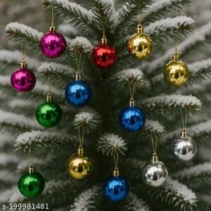 amfin christmas tree decoration balls pack of 12 (big) | multicolor xmas hanging ornaments for festive home décor