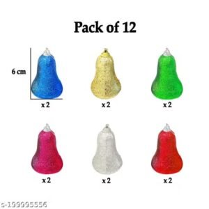 amfin® christmas bells hanging decoration pack of 12 | christmas tree bell ornaments for home, office & festive décor
