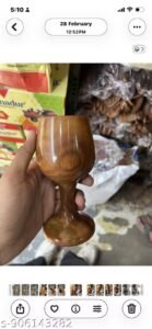 premium handmade dark shisham wood chalice goblet | vintage wooden communion cup & unique gift
